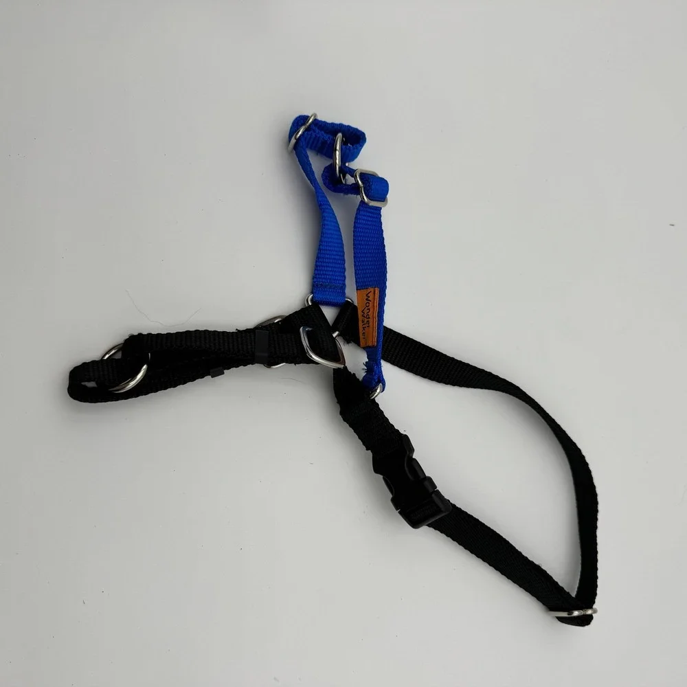 Wonder Walker No-Pull Dog‎ Harness Blue Black Size Medium Reflective Adjustable
